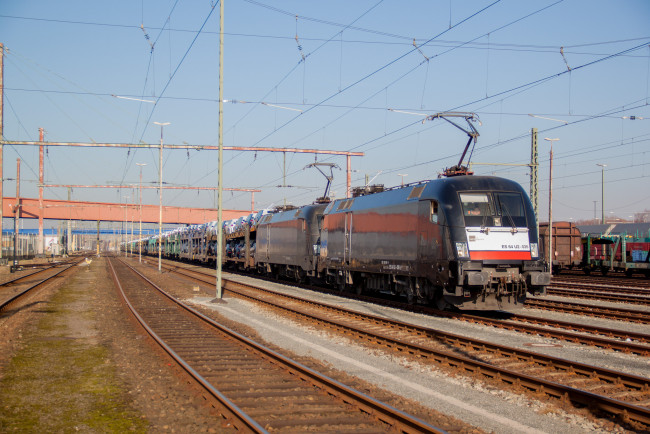 Обои картинки фото техника, электровозы, локомотив, состав