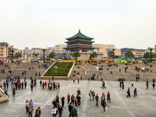 Картинка города -+буддийские+и+другие+храмы - буддийские и другие храмы китай сиань достопримечательности башня колокольная