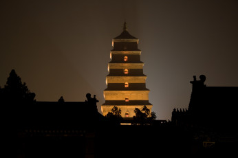 Картинка города -+буддийские+и+другие+храмы - буддийские и другие храмы религия культура буддизм достопримечательности гусей диких пагода китай сиань
