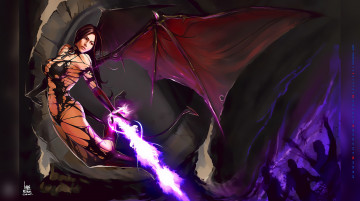 Картинка календари фэнтези магия девушка крылья