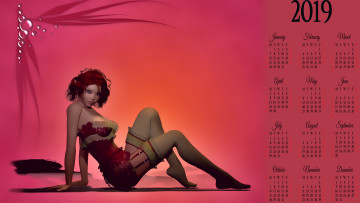 Картинка календари 3д-графика девушка взгляд