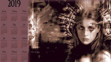 Картинка календари фэнтези взгляд лицо робот девушка