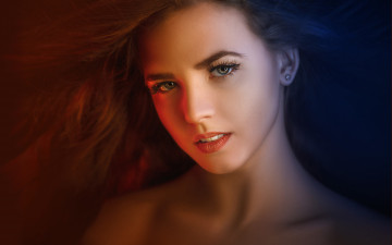 Картинка девушки -unsort+ лица +портреты портрет фокус глаза темный фон