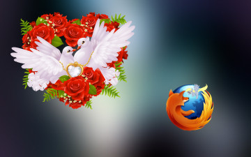 обоя компьютеры, mozilla firefox, фон, логотип