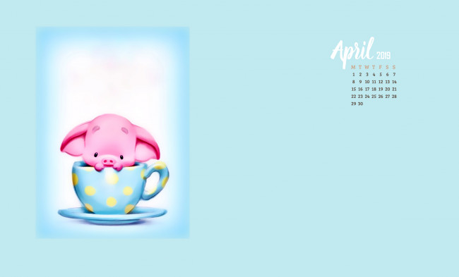 Обои картинки фото календари, рисованные,  векторная графика, свинья, поросенок, кружка