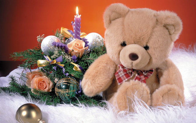 Обои картинки фото праздничные, мягкие игрушки, мишка, плюшевый