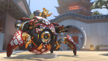 Картинка видео+игры overwatch wrecking ball хомяк робот