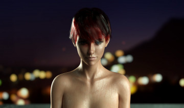 Картинка 3д+графика портрет+ portraits прическа девушка