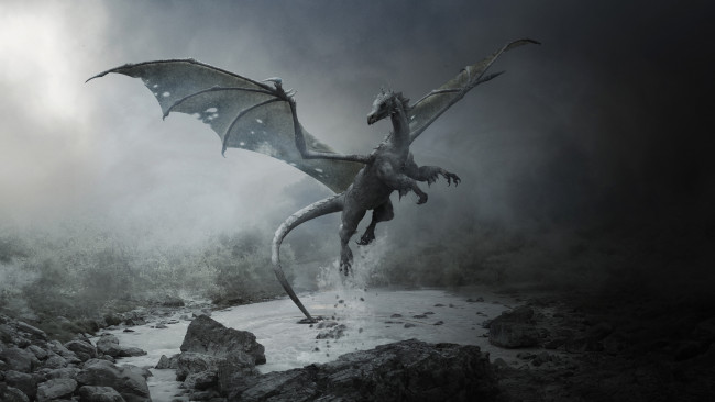 Обои картинки фото фэнтези, драконы, сказочное, существо, крылья, дракон