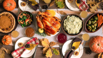 Картинка еда разное пирог пюре курица салат тыква сервировка