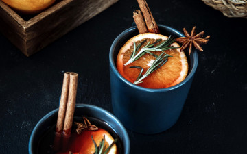Картинка еда напитки +чай корица розмарин чай апельсин