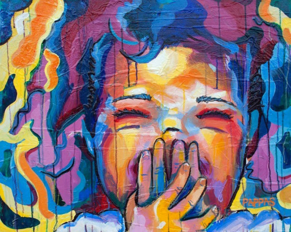 Обои картинки фото рисованное, живопись, девочка, лицо