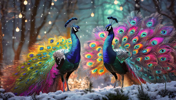 Картинка разное компьютерный+дизайн павлины арт пара