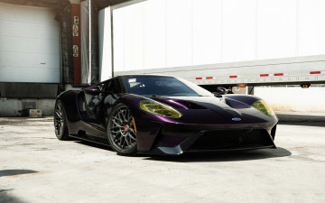 Картинка автомобили ford gt purple trailer sportcar