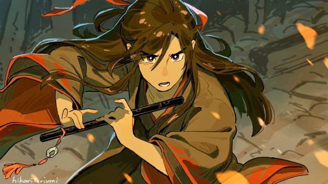 Обои картинки фото аниме, mo dao zu shi, вэй, усянь, флейта