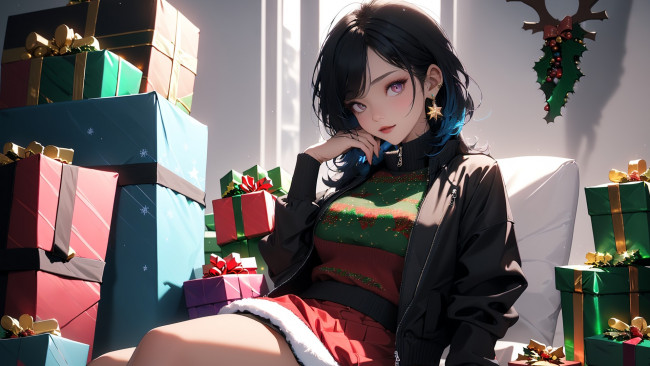 Обои картинки фото аниме, зима,  новый год,  рождество, нейросети, графика, нейроарт, ai, art, нейронные, сети, рисунки, нейро, искусство, нейрографика, graphics, neuroart, neural, networks, drawings, neuro, neurography