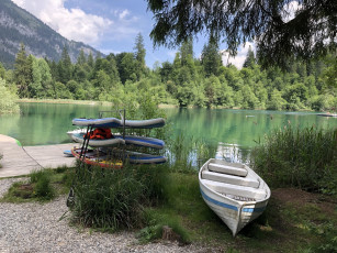 обоя корабли, лодки,  шлюпки, горы, лес, лодка, озеро