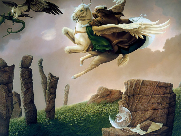 Обои картинки фото фэнтези, пегасы