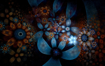 Картинка 3д графика flowers цветы фон