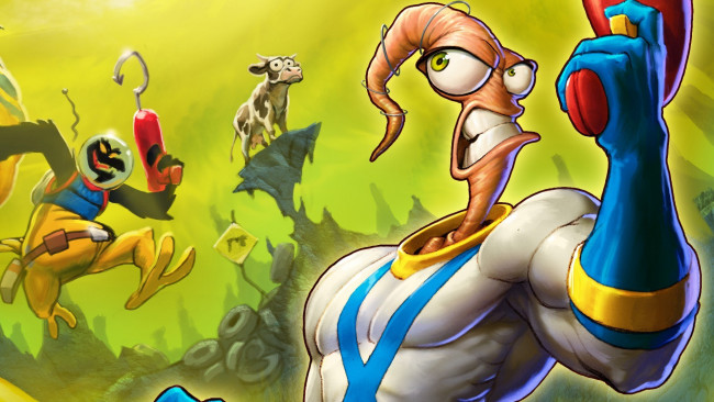 Обои картинки фото видео, игры, earthworm, jim, червяк