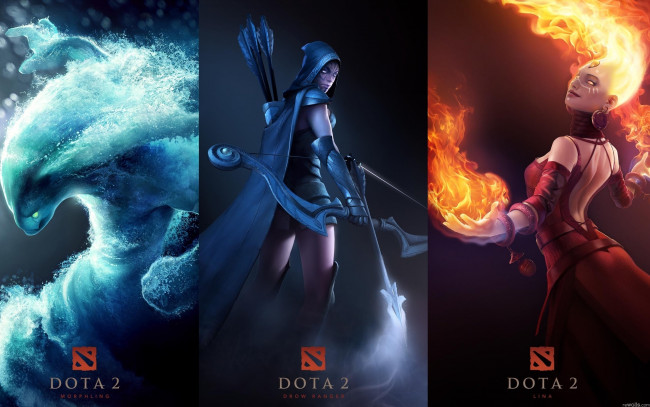 Обои картинки фото dota, видео, игры, traxex, ranger, drow, inverse, lina, morphling
