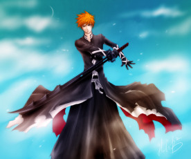 Картинка аниме bleach ичиго банкай шинигами парень куросаки