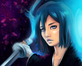 Картинка аниме bleach рукия блич арт брюнетка девушка