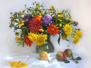 Картинка цветы букеты +композиции осень