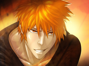 Картинка аниме bleach куросаки рыжий парень ичиго блич