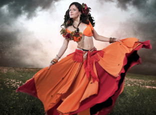 Картинка фэнтези фотоарт платье девушка
