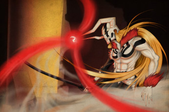 Картинка аниме bleach рога концентрация энергия куросаки ичиго пустой