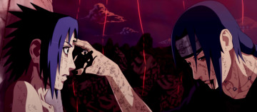 Картинка аниме naruto братья учиха итачи саске кровь