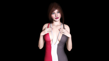 Картинка 3д+графика people+ люди девушка взгляд фон