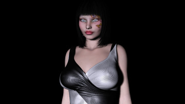 Картинка 3д+графика people+ люди фон взгляд девушка платье