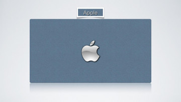 Картинка компьютеры apple яблоко логотип прямоугольник серый фон фирма надпись