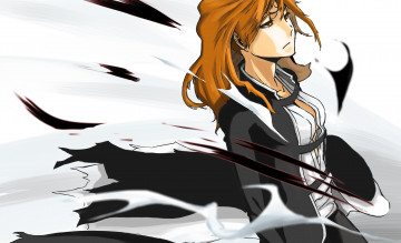 Картинка аниме bleach блич девушка арт белый фон