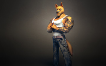 Картинка собака 3д+графика creatures+ существа dog человек существо