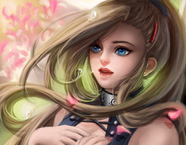 Обои картинки фото аниме, naruto, арт, ино, куноичи, волосы, девушка