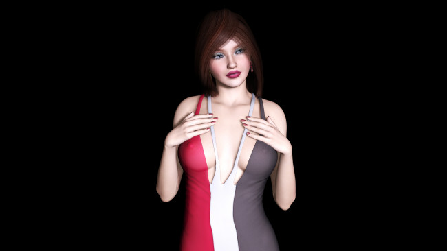 Обои картинки фото 3д графика, people , люди, девушка, взгляд, фон