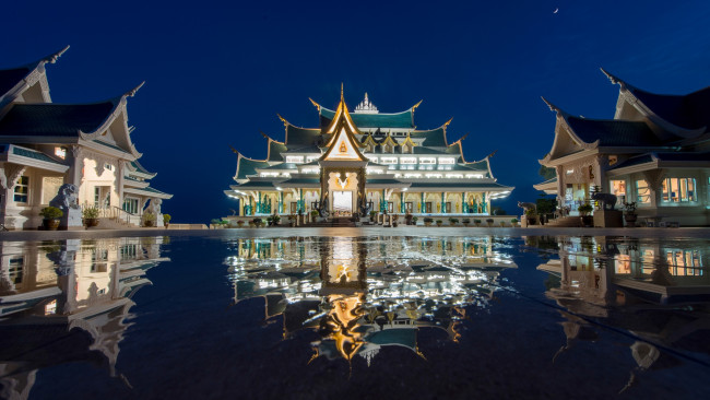 Обои картинки фото города, - здания,  дома, пагоды, ночь