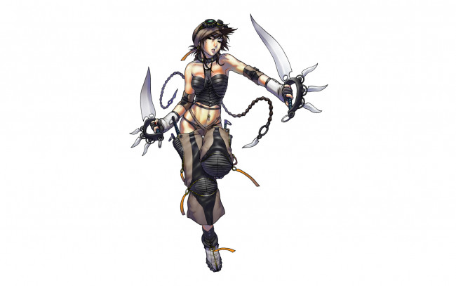 Обои картинки фото девушка с оружием, аниме, -weapon,  blood & technology, оружие, девушка