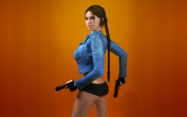 Обои картинки фото девушка, видео игры, tomb raider,  legend, tomb, raider, оружие