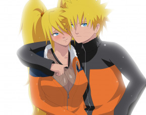 Картинка рисованное -+ +аниме наруто мальчик фон взгляд девушка