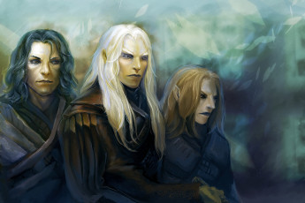 Картинка фэнтези эльфы портрет мужчины парни арт