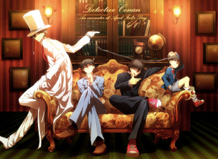 Картинка аниме unknown +другое kuroba kaitou kudou shinichi magic kaito detective conan kid edogawa abaraya