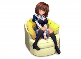 Картинка аниме absolute+duo девушка кресло