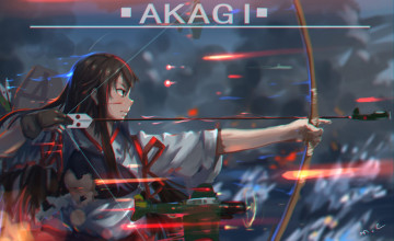 Картинка аниме kantai+collection magic artist kancolle akagi kantai collection