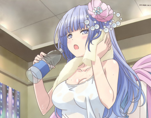 Обои картинки фото аниме, date a live, бутылка, девушка