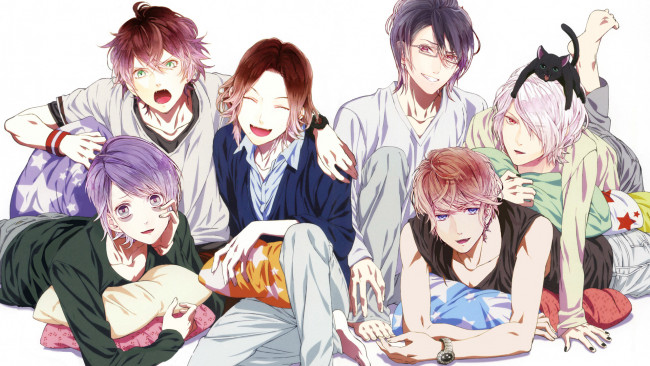 Обои картинки фото аниме, diabolik lovers, вампиры, парни, братья