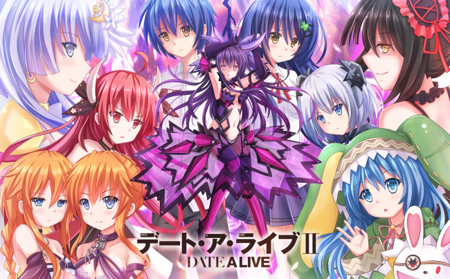 Обои картинки фото аниме, date a live, парень, девушки